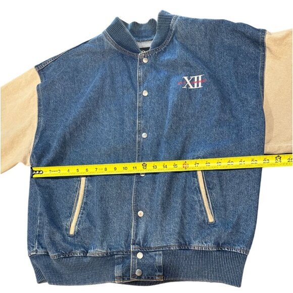 Mens BIG 12 Conference Denim Quilted Bomber Jacket PreOwned Size‎ XL |P1 - Picture 7 of 7